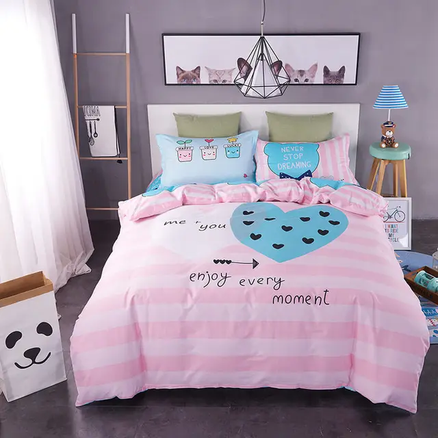 Buy 2018 cute bedding set bedspread 100cotton bed