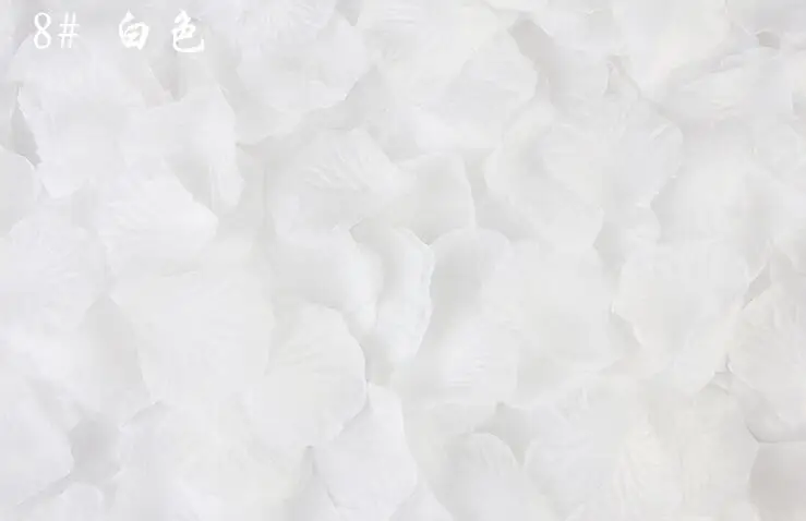 Свадебные декоративные предметы, цветы, искусственные лепестки роз(ткань); широко используется в свадебных машинах, свадебных комнатах, обедах - Цвет: Белый