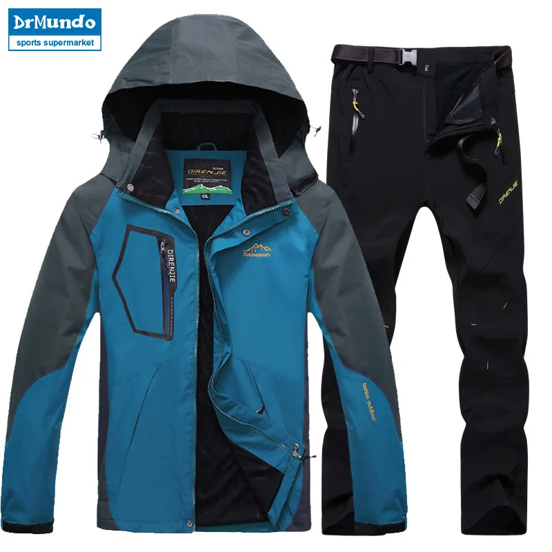 Весенняя рыболовная походная альпинистская мужская уличная куртка Костюмы для путешествий флисовые брюки костюм размера плюс брюки