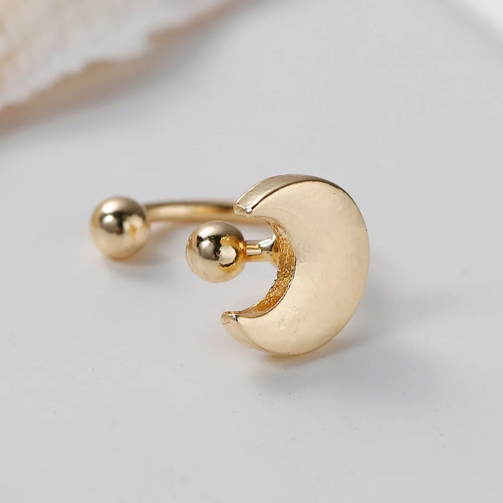 

DoreenBeads 2016 Summer Moon Ear Bones Clips Earrings Ear Cuff Woman Fashion Bohemia Style 8x8mm 1Piece