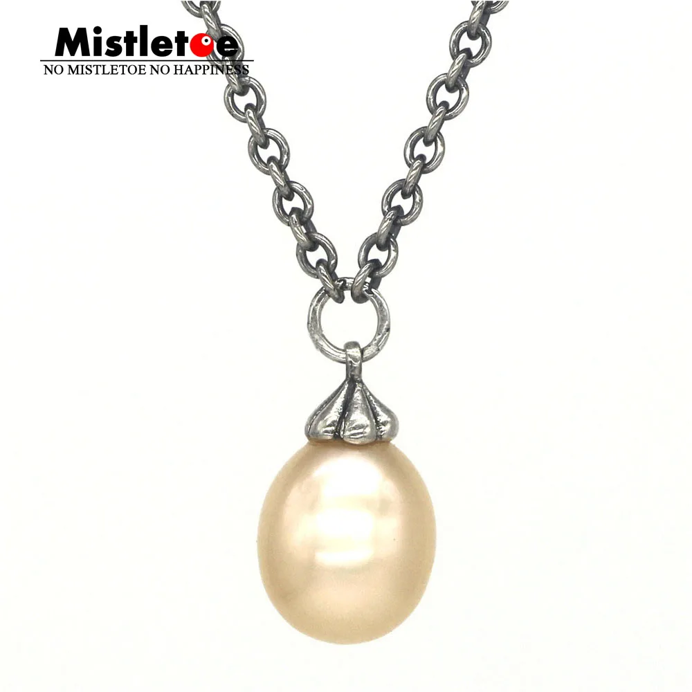 

Mistletoe 925 Sterling Silver Fantasy Necklace With Rose (2) Pearl Jewelry