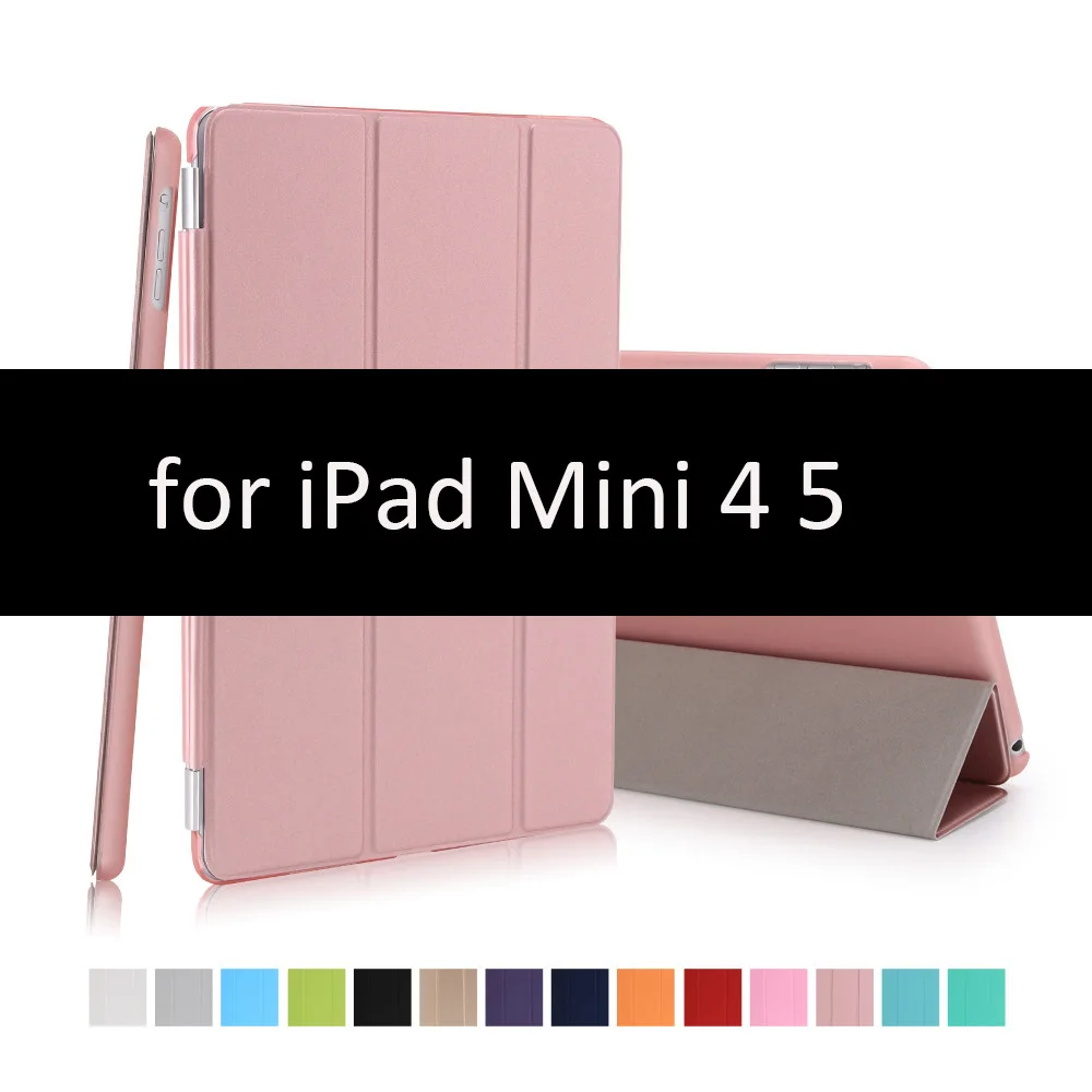 Чехол для for IPad Mini 1/2/3, golp 2 в 1 идеально подходит Магнитный искусственная кожа Smart Cover ПК прозрачный чехол для for IPad Mini 1/ 2/3 - Цвет: Rose Gold-45