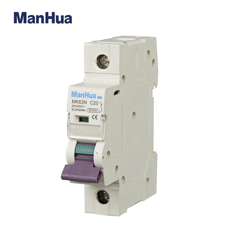 ManHua 1P 20A MK63N C20 CB CE Certificated Overload Protection