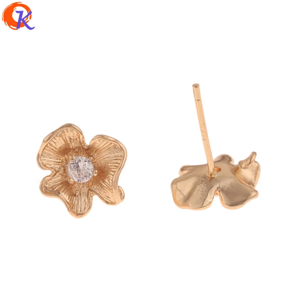 

Cordial Design 30Pcs 10*11MM Jewelry Accessories/Earrings Stud/Flower Shape/Genuine Gold Plating/DIY/Hand Made/Earrings Findings