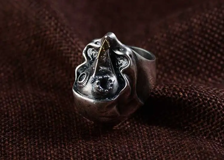 FNJ 925 Серебряное кольцо с черепом Новая мода S925 Стерлинговое Тайское Серебро Кольца для мужчин ювелирные изделия регулируемый размер