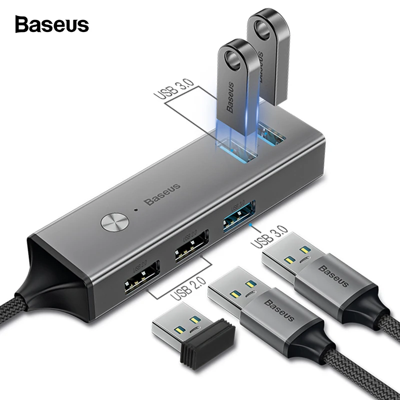 Baseus 5 Ports USB C HUB to USB 3.0 OTG USB HUB Splitter High Speed 5Gbps For Macbook Computer Laptop Type C HUB USB 2.0 Adapter Baseus 5 Ports USB C HUB to USB 3.0 OTG USB HUB Splitter High Speed 5Gbps For Macbook Computer Laptop Type C HUB USB 2.0 Adapter
