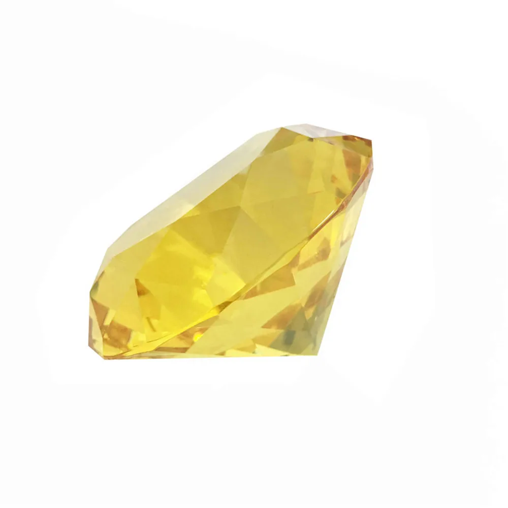 

1pc Topaz Color 100mm K9 Crystal Diamond Without Base For Wedding Table Decoration Birthday Gifts