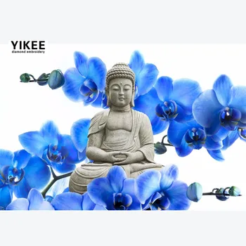 

diamond mosaic full,diamond painting buddha and orchid,rhinestones square diamond painting