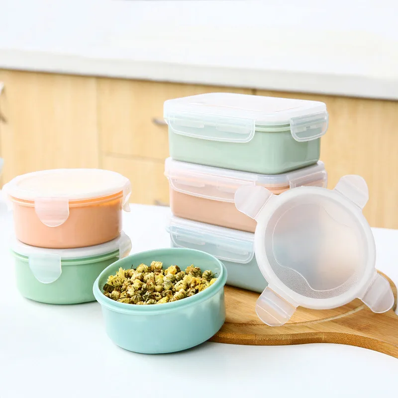 

Yooap B32 Round Square Kitchen Food Storage Container Non-toxic PP Microwave Heating Refrigerator Plastic Container Food Storage