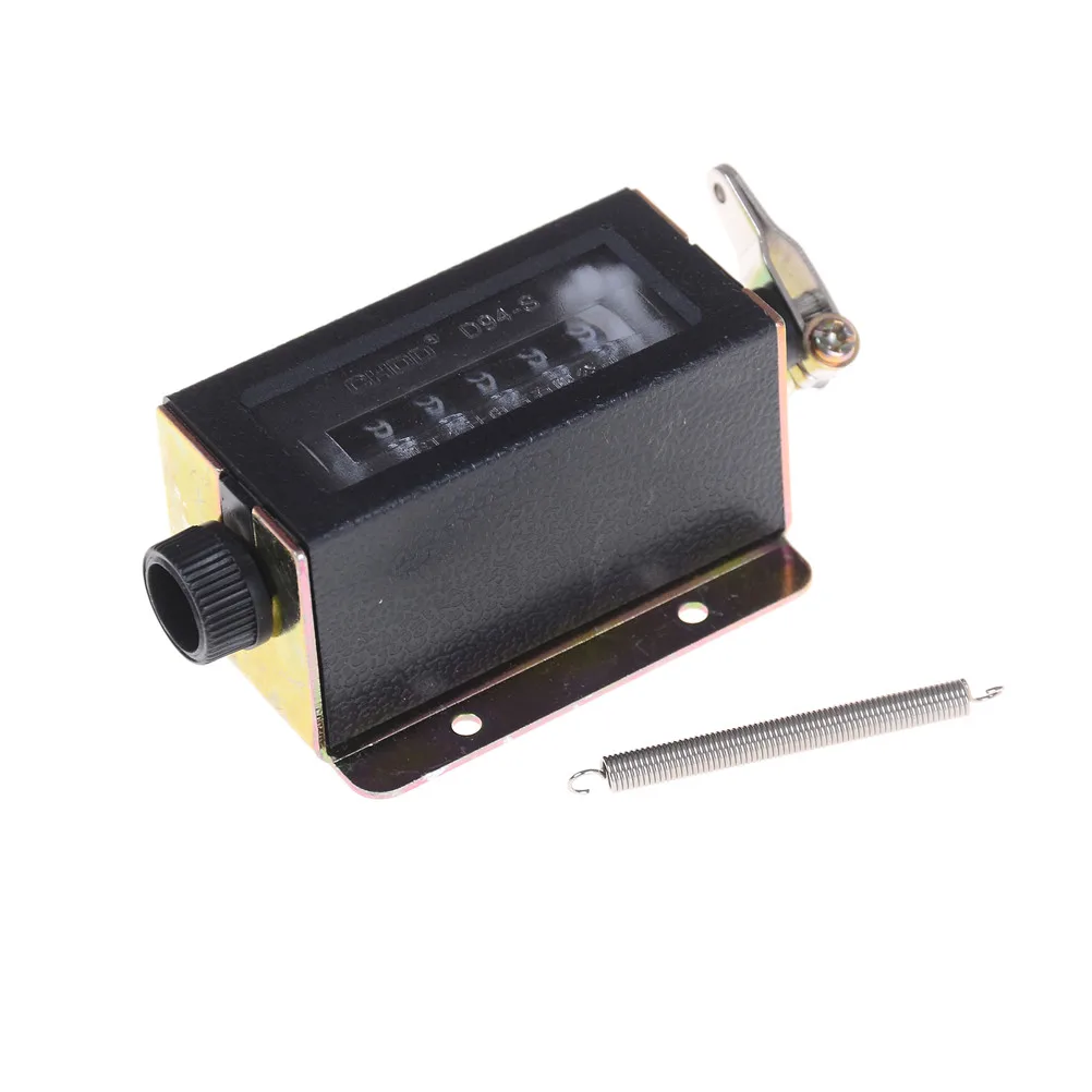 1 PC Metal + Plastic D94-S 6 Digit Resettable Mechanical Pulling Count Counter