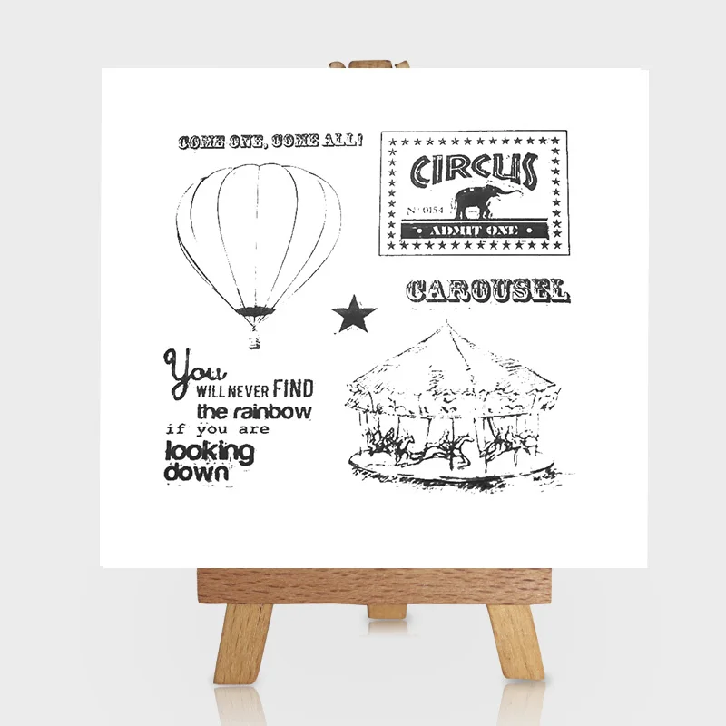

Amusement Park Carousel Clear Stamps Scrapbooking DIY Silicone Seals Photo Album Embossing Folder Paper Maker Template Crafts