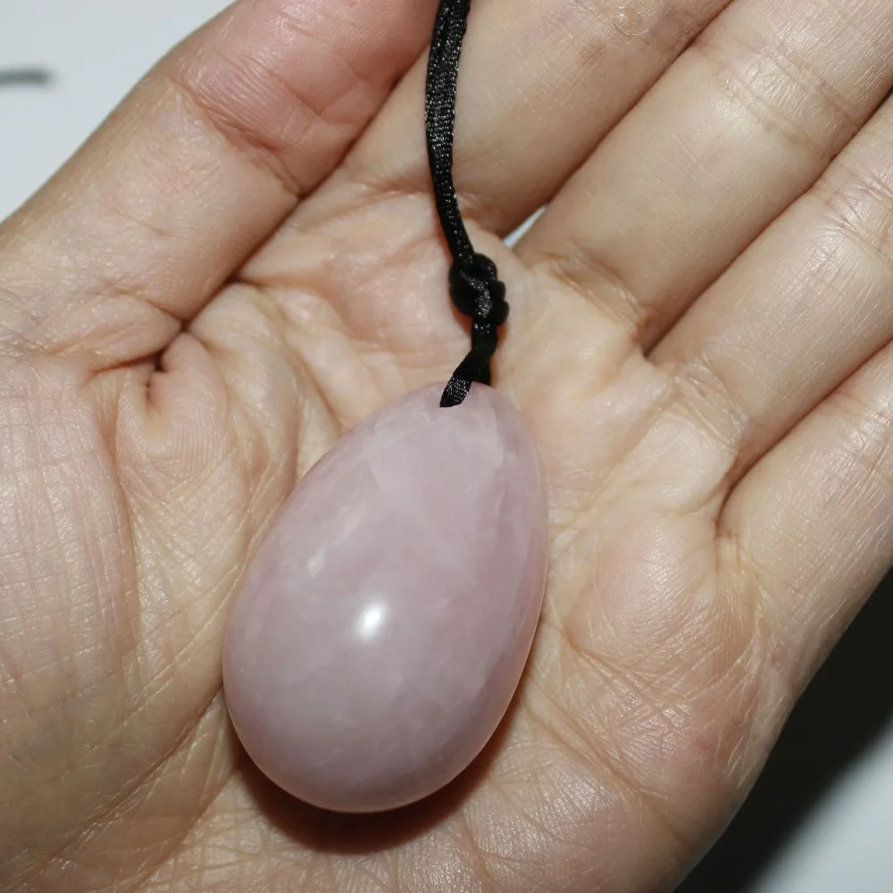 

1 piece drilled natural Rose Quartz jade egg for Kegel exercise postpartum recovery pelvic floor muscles ben wa ball yoni