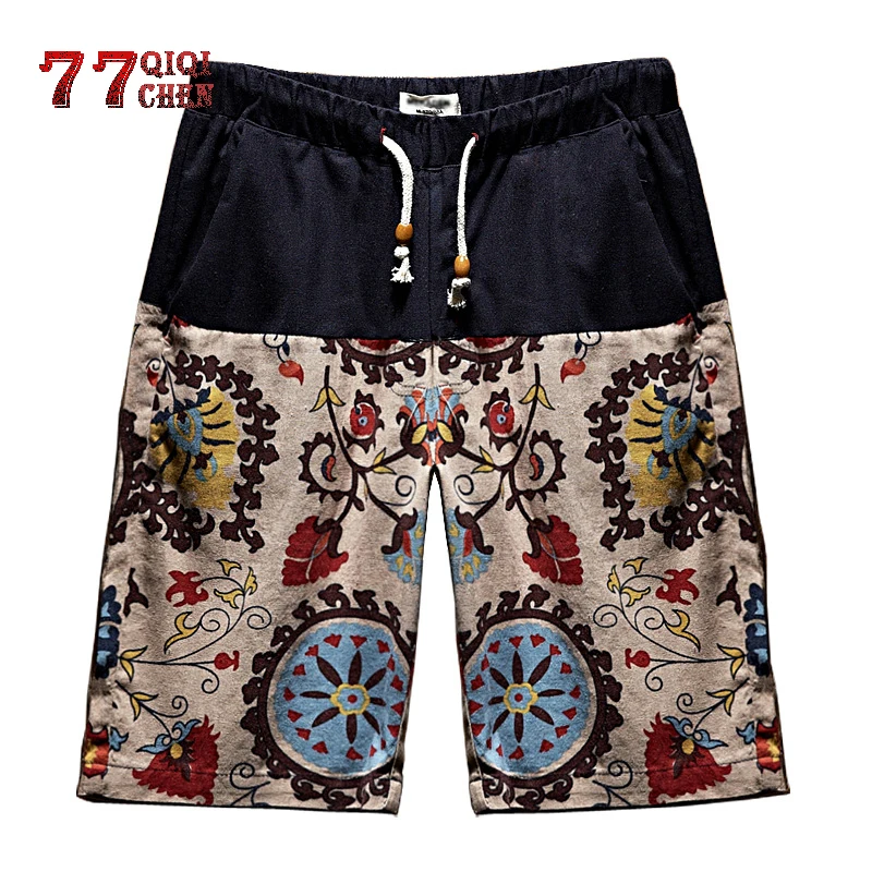 Летние мужские Лоскутные Шорты повседневные хлопковые шорты с карманами для бега пляжные шорты мужские высотой до колена M-4XL дышащие бермуды Masculino