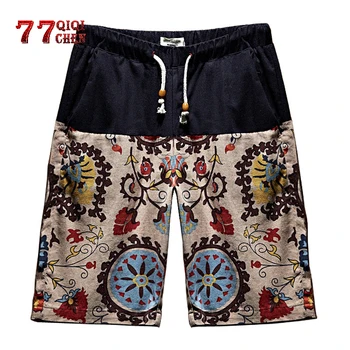 

2020 Summer Men's patchwork Shorts Casual Cotton Pocket Jogger Beach Shorts Men knee length M-4XL Breathable Bermuda Masculino