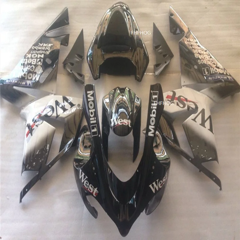 

ZX10R 04-05 100% NEW White Black Fairings For KAWASAKI NINJA ZX 10R 04 05 ZX-10R 10 R 2004 2005 fairing kits