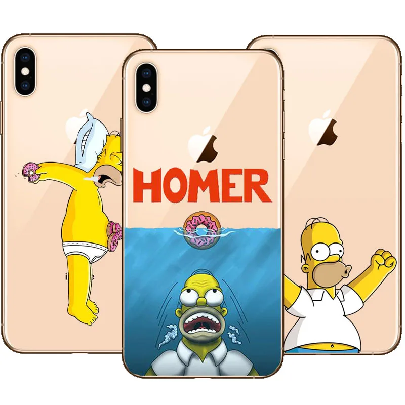 Мягкий ТПУ чехол Симпсон для iPhone 5 5S SE 6 XS Max 7 8 Plus XR Fundas силиконовый прозрачный