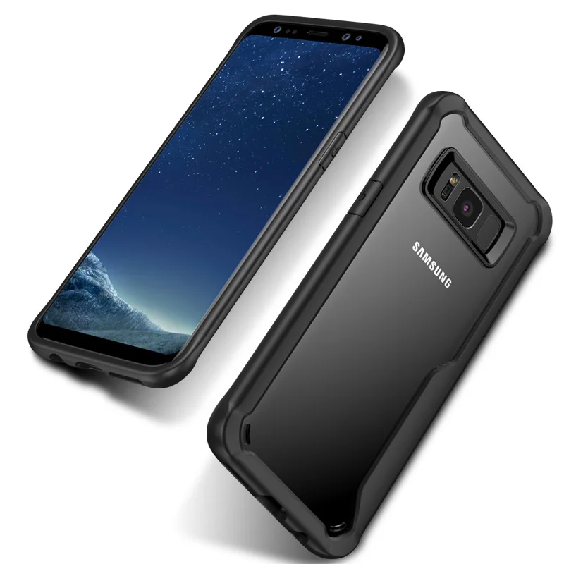 Для samsung Galaxy S8 случае Роскошные HD прозрачный PC задняя крышка w/Soft ТПУ Рамка Тонкий