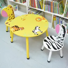 Домашний интерактивный игровой стол и стулья, детский мультяшный стол с животными и Набор стульев для детского сада, игровой стол и стулья