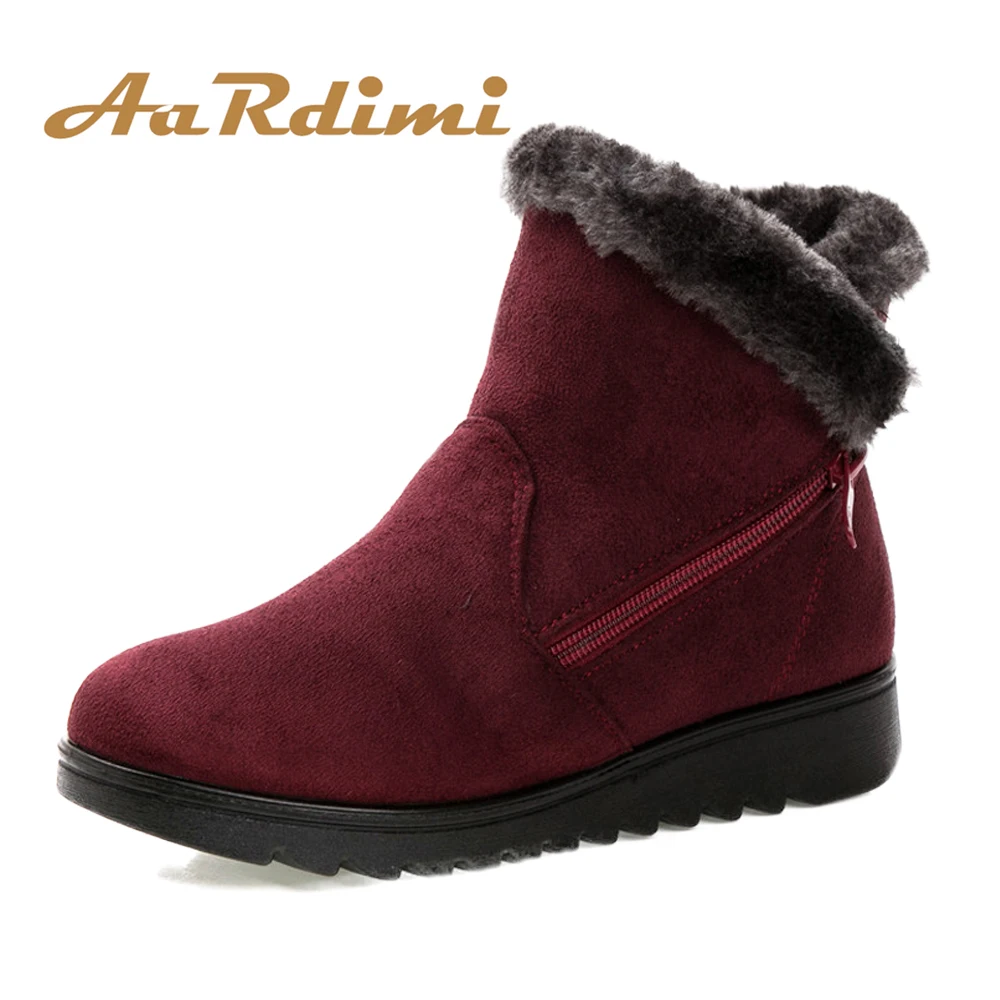 

AARDIMI Hot Sell Women Snow Boots Classics Warm Ankle Boots Woman Solid Zip Flat With Women's Winter Shoes Zapatos Mujer