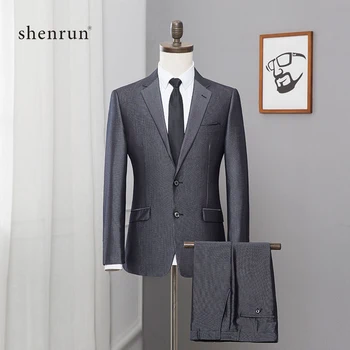 

ShenRun 2019 Latest coat pants designs black men suit Slim fit elegant tuxedos Wedding business party dress jacket and pants