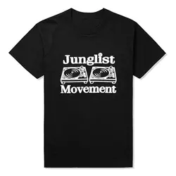 Барабаны и бас Клубные проигрыватели колоды музыка DNB человек Junglist движение футболки MenCotton O средства ухода за кожей Шеи Мужская футболк