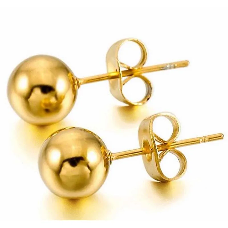 3-pair-lot-Gold-Color-Surgical-Ball-Earring-Stainless-Steel-Ball-Studs ...