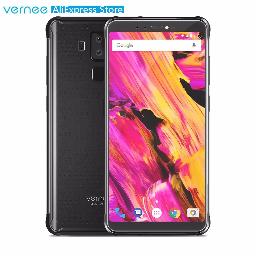 Vernee V2 Pro Android 8,1 IP68 Водонепроницаемый смартфон 5,99 "18:9 все Экран MT6763 Восьмиядерный 6 ГБ + 64 ГБ 21MP 4 Cam NFC отпечатков пальцев