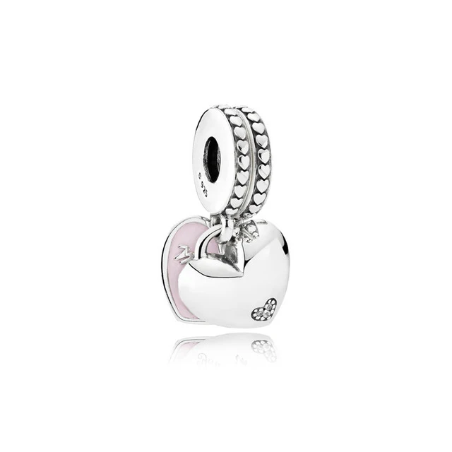 

SIENTO 100% 925 Sterling Silver 1:1 792072EN40 MOTHER AND DAUGHTER HEARTS HANGING Original Fashion Jewelry