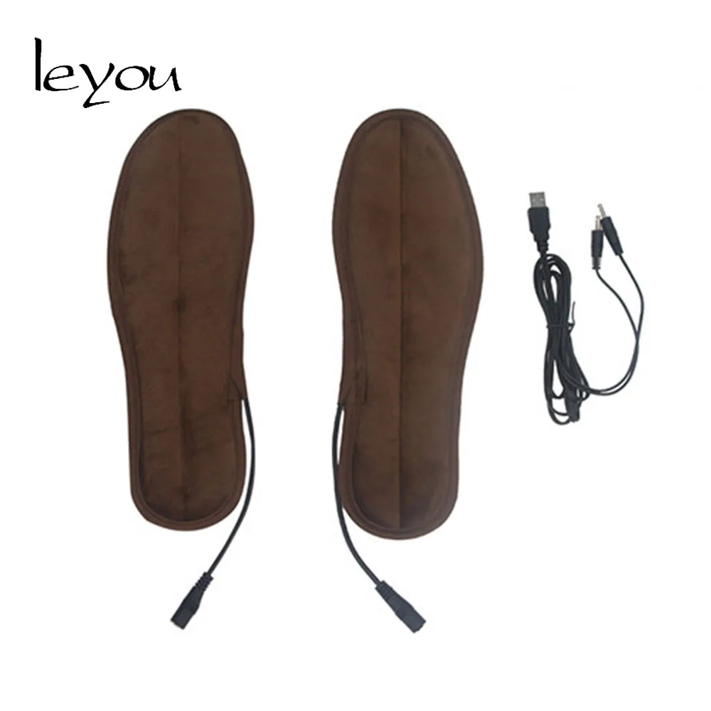 Leyou/зимние электрические стельки с подогревом стелька Usb теплые для ног вставки