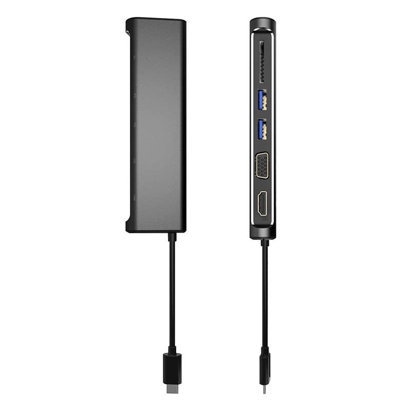 Amkle USB C концентратор 3 1 type к HDMI VGA 0 SD кард ридер адаптер 1080P видео конвертер для Macbook