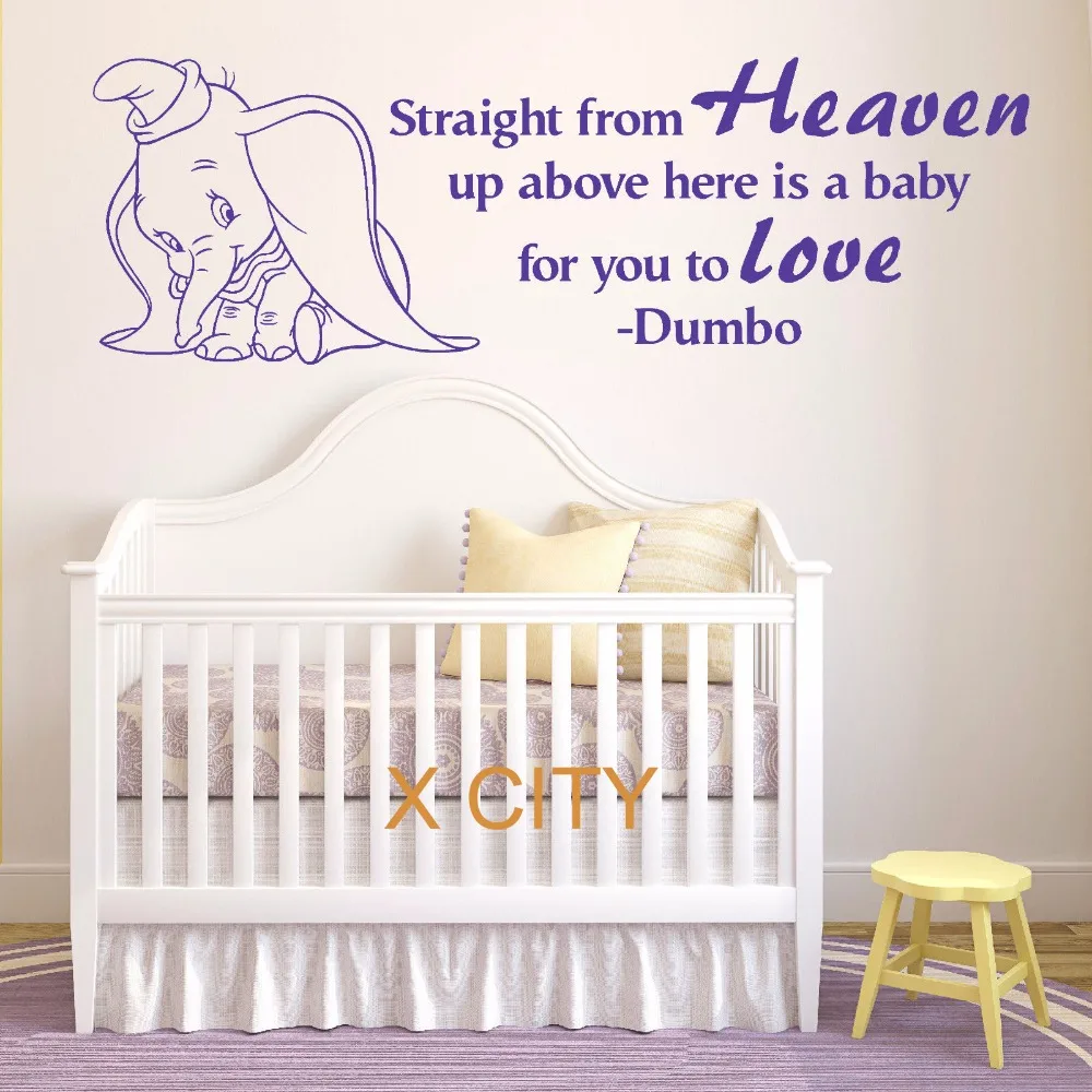 Get Elephant Baby Nursery Aliexpress Alibaba Group Dumbo The Elephant Straight From Heaven Vinyl Wall Art Baby Room Sticker Nursery Decal Door Window