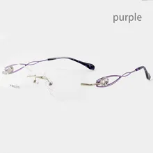 Aissuarvey сплав ультра-легкая оптическая оправа из металла женские очки оправа без оправы модный стиль Золотой Серебряный Фиолетовый очки