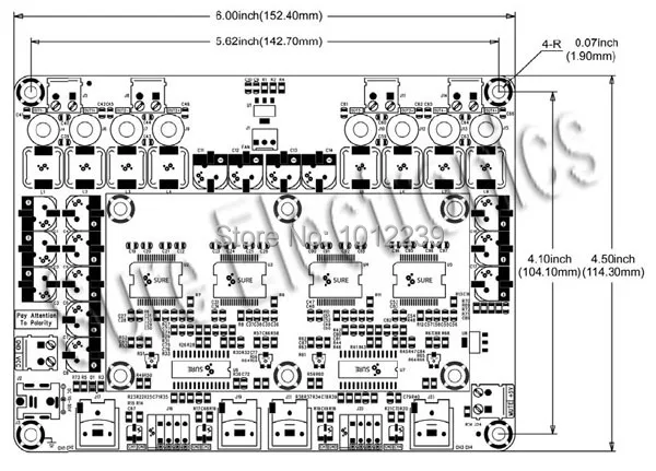4x100 Вт Плата усилителя звука класса D STA508Stereo Power Amp|amplifier board|power ampclass amp |