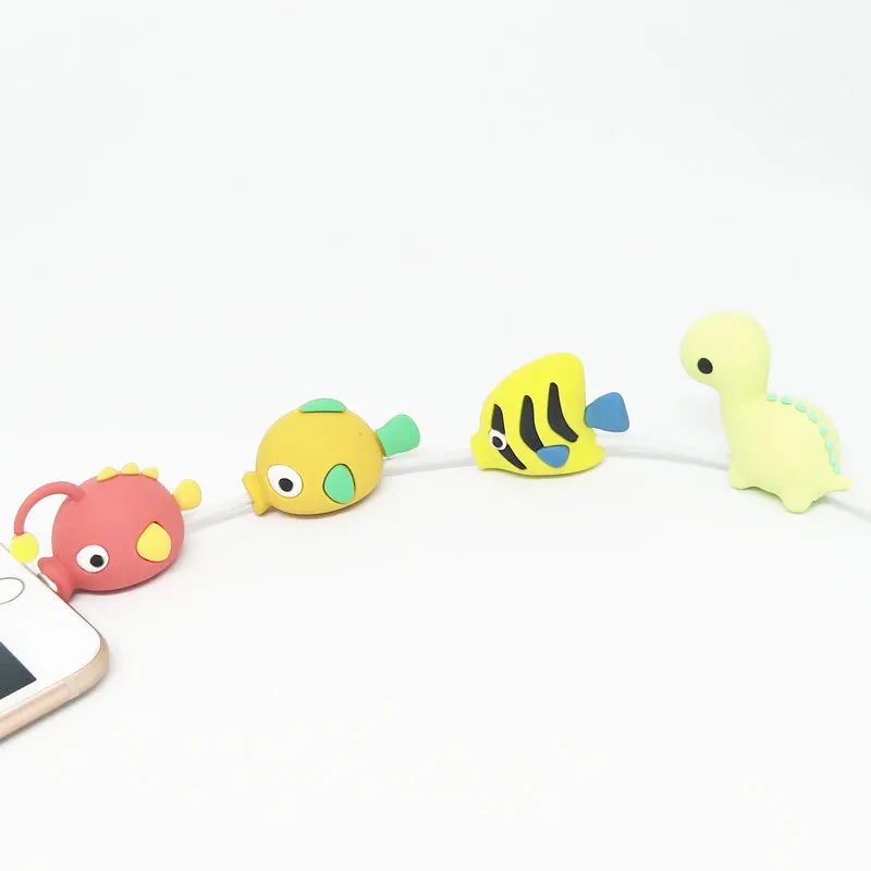 2018 кабель аксессуар кабель укусы животных мультфильм USB Зарядное устройство кабель для передачи данных Шнур протектор для iphone 6 7 8 х USB
