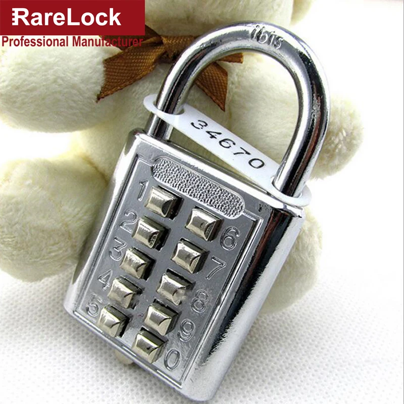 Rarelock ZS74 Anti theft Button Combination Padlock Digit Push Password