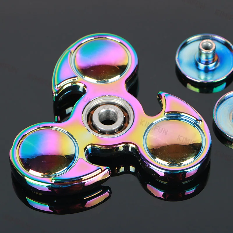 Прохладный три бусины красочные Tri-spinner продажи Kid подарок ручной Spinner Для аутизма и СДВГ уменьшить стресс Непоседа счетчик kimifun