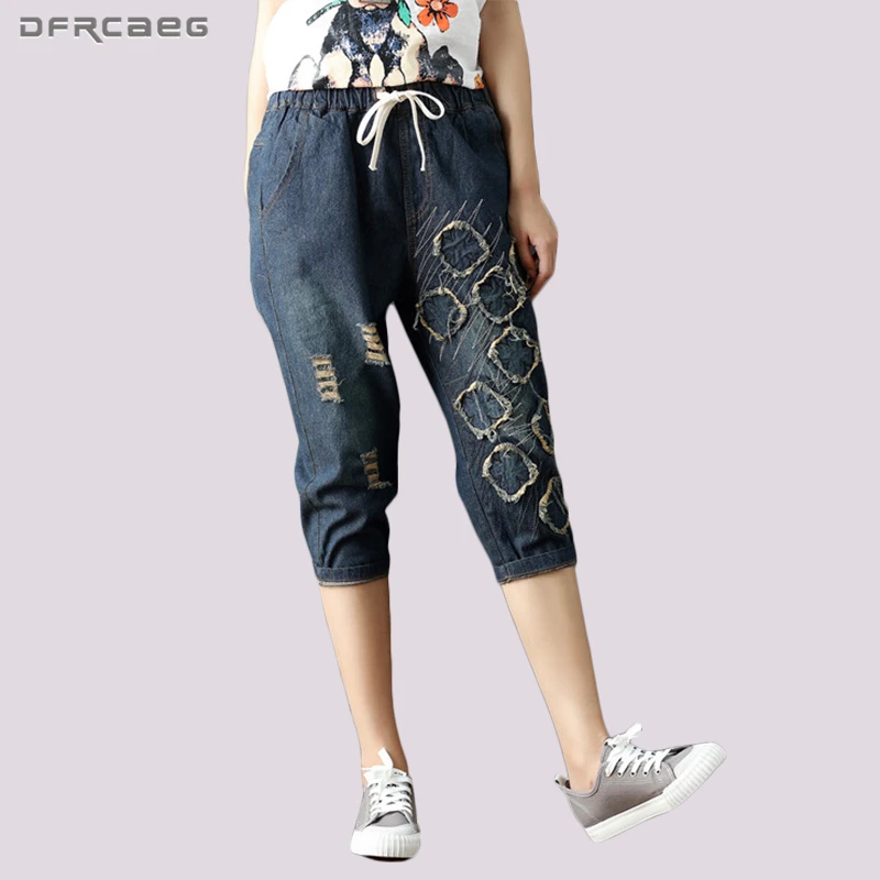 Aliexpress.com : Buy Blue Women's Capris Jeans With Hole