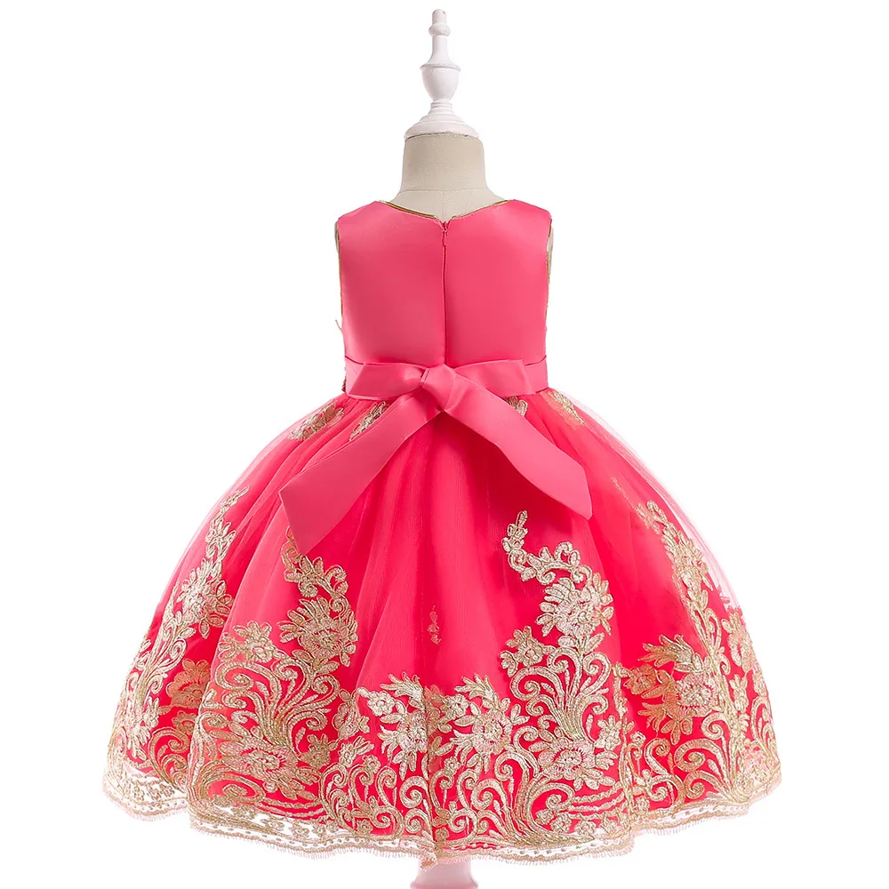 Платья с цветочным узором для девочек, с бантом, на молнии, аппликация для бального платья, платье для первого причастия для девочек на заказ