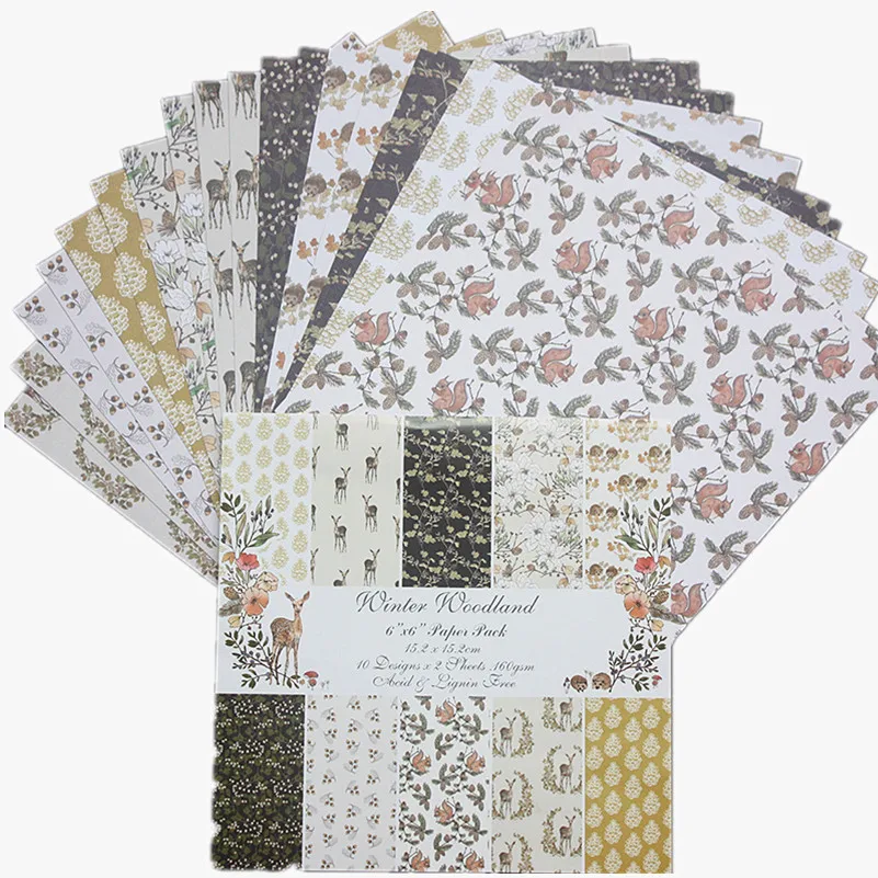 

20pcs 6 Inch DIY Album Scrapbooking Pattern Paper Hand Account Card Making Background Pads Paper Decorative Scrapbook Art Crafts