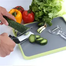 Inteligente smart 2 en 1 conjunto cuchillo de tijera de corte de alimentos y junta queso vegetal patata cortador de carne de acero inoxidable tijeras de cocina