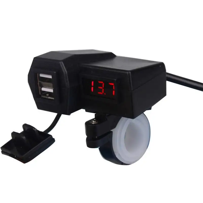 3.1A аксессуары для мотоциклов автомобиля зарядное устройство Dual USB прикуриватель, Вольтметр дисплей водостойкая проводка 60 см двойной USB адаптер