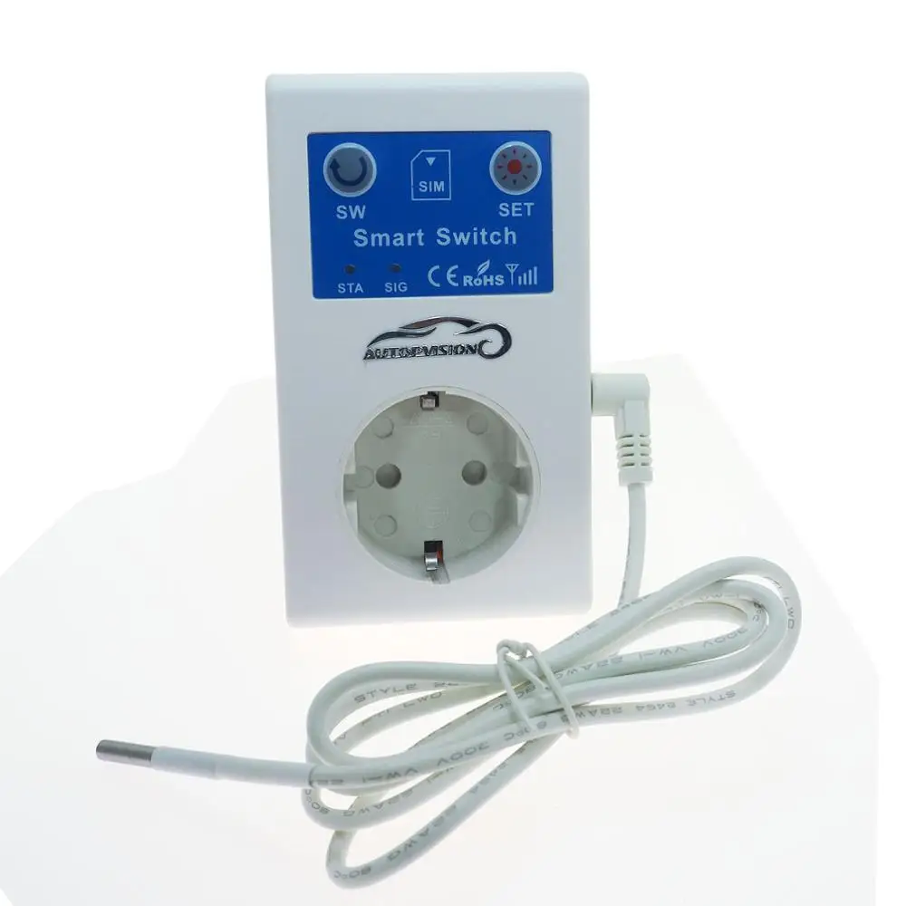 NEWEST 16A GSM Socket SMS APP Power On Off Alarm Outlet Relay Smart Switch Remote Control Intelligent Temperature Sensor Control