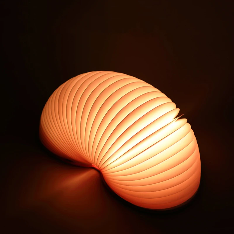

Wooden Colorful Folding Hearted-shaped Book Lamp Book Shaped Light Rechargeable Desk Night Light Valentine's Day Christmas Gifts