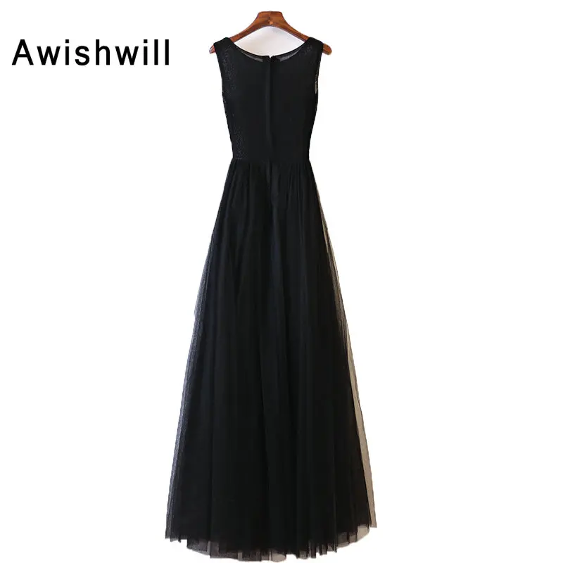 Sparkly Beads and Sequins Tulle Black Evening Dresses Long Chic Party Dress Floor Length Customized Formal Gowns for Women Sparkly Beads and Sequins Tulle Black Evening Dresses Long Chic Party Dress Floor Length Customized Formal Gowns for Women