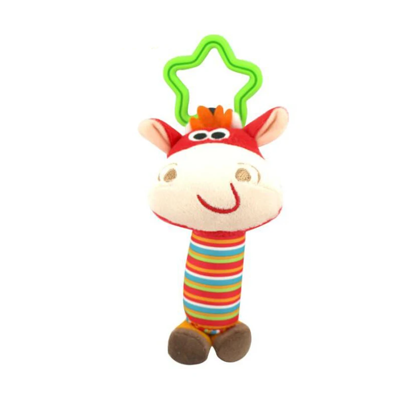 Милые животные Колокольчик для ребенка игрушки плюшевое кольцо колокольчик детская игрушка для мальчиков и девочек подарок для новорожденных детские погремушки - Цвет: HMK Deer