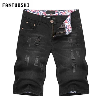 

2019 Summer New Men's Stretch Short Jeans Fashion Casual Slim Fit High Quality Hole Denim Shorts Male Brand Clothes