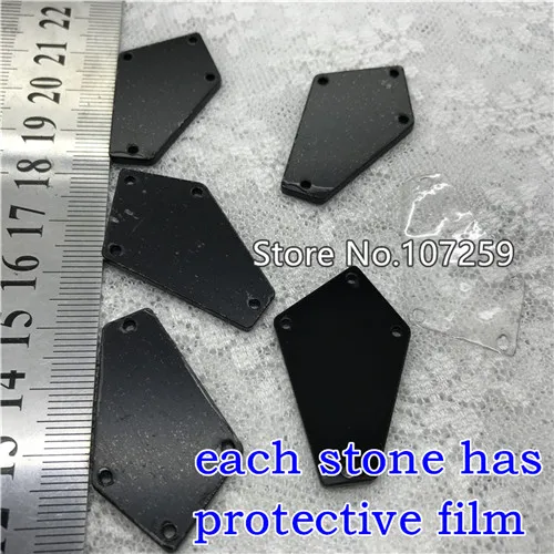 TopStone Black Jet Mirror пришивные стразы 30 форм с плоской задней стороной Акриловые Кристаллы пришивные камни для платьев аксессуары для одежды - Цвет: 04N 22x37mm