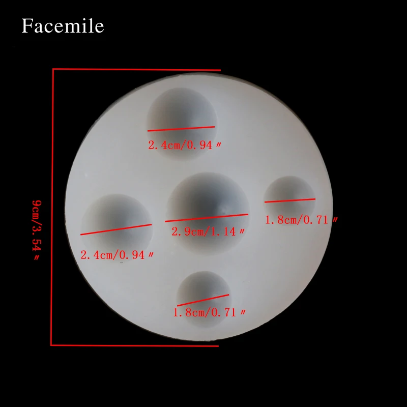 Facemile 3PCS Round Waterdrop Mold Silicone Epoxy Mould Cake Decorating Tool Jewelry Decoration Home Bakery Baking Tools Gadgets
