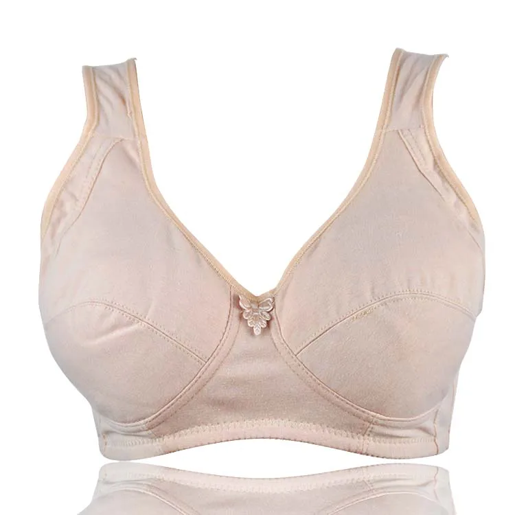 Old lady mother cotton thin bra steel 