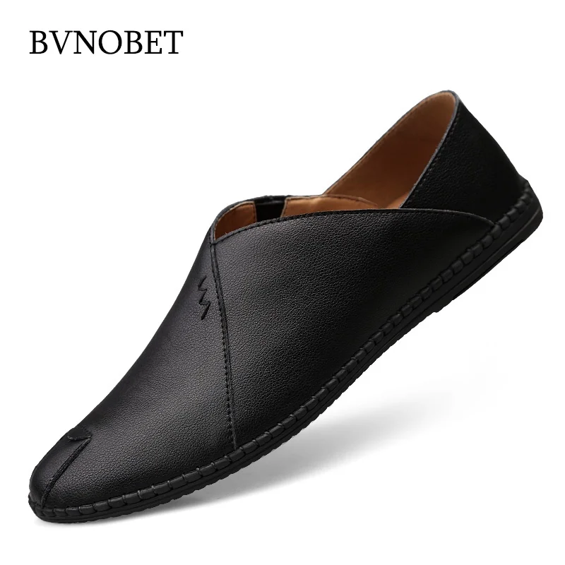 

BVNOBET Summer Leather Men Shoes Casual Soft Loafers Breathable Male Moccasins Flats Footwear Simple Driving Shoes Zapatos Hombr